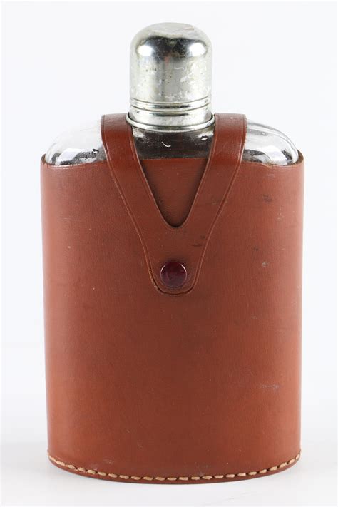 Stylish Glass Flask in Leather Case - Perfect for Outdoor Adventures!